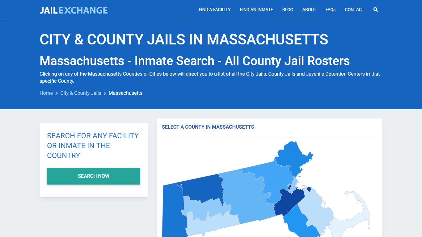 Inmate Search - Massachusetts County Jails | Jail Exchange